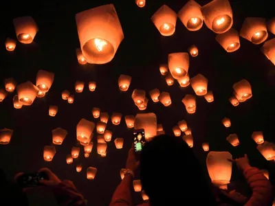 Faroles celestes de Shifen, Pingxi, Taiwán